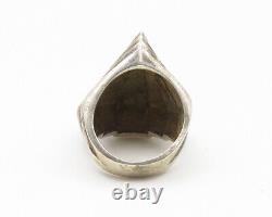 Krypell 925 Argent Vintage Moderniste Dark Tone Petite Band Ring Sz 4 Rg14207