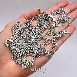 Lot 7 Collier Chaîne en Argent Sterling 925 Vintage Bijoux Estampillé PAS de Ferraille 50 gr