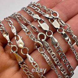 Lot 7 Collier Chaîne en Argent Sterling 925 Vintage Bijoux Estampillé PAS de Ferraille 50 gr