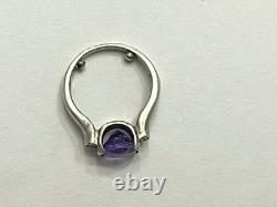 Lot Vintage en Argent Sterling 925 avec Pierres Claires d'Améthyste Chaîne en Filigrane Italie