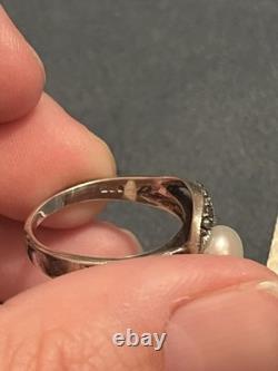 Lot de bijoux en argent sterling vintage et perles d'eau douce : collier, bracelet, bague