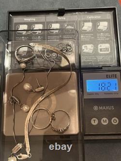 Lot de bijoux en argent sterling vintage et perles d'eau douce : collier, bracelet, bague