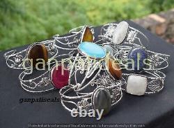 Lot en gros de bracelets Labradorite et Mix de grosses pierres précieuses en plaqué argent sterling 925