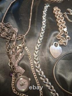 Lot vintage de bracelets en argent sterling 925 portables à 2,50 $ par gramme TESTÉS 450,5 g