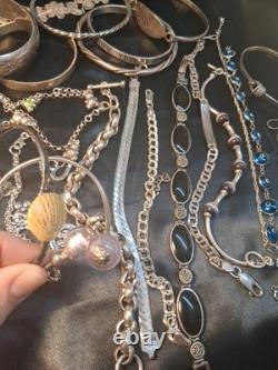 Lot vintage de bracelets en argent sterling 925 portables à 2,50 $ par gramme TESTÉS 450,5 g