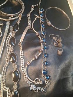 Lot vintage de bracelets en argent sterling 925 portables à 2,50 $ par gramme TESTÉS 450,5 g