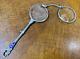 Lunettes De Lorgnette De L'opéra à Ressort En Argent Sterling Antique Avec émail De Cobalt