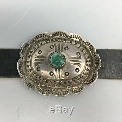 Magnifique! Vintage Turquoise Et Argent Sterling Concho Ceinture