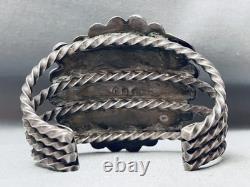Meilleure bracelet en argent sterling avec turquoise Royston vintage Navajo à gros fil.
