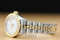 Mesdames Rolex Authentiques Quickset Deux Tons Or Jaune 18 Carats De Diamants Et Montres En Acier