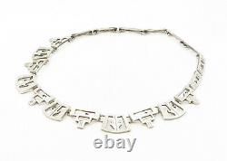 Mexique 925 Argent Sterling Vintage Cutout Design Collier Chaîne Brillant Ne1552