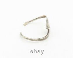 Mexique 925 Argent Vintage Smooth Modernist Design Cuff Bracelet Bt4689