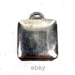 Montre de poche pliante de forme carrée de sororité vintage dans un boîtier en argent sterling