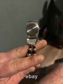 Montre en argent sterling Behrouz Inc de style natif vintage avec plusieurs gemmes Liberty 1911