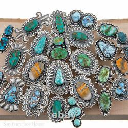 Native American Bijoux Lot Turquoise Sterling Argent Pas Scrap Bracelet Anneau