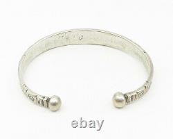 Navajo 925 Argent Sterling Vintage Cached Ball Ends Cuff Bracelet Bt4508