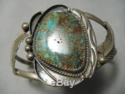 Opulent Vintage Navajo Royston Turquoise Bracelet En Argent Sterling Vieux
