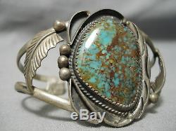 Opulent Vintage Navajo Royston Turquoise Bracelet En Argent Sterling Vieux