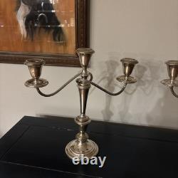 Paire de candélabres interchangeables en argent sterling Gorham 770 vintage de 14,5 pouces