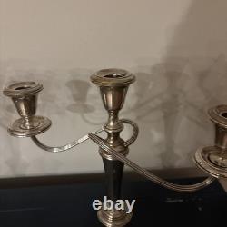 Paire de candélabres interchangeables en argent sterling Gorham 770 vintage de 14,5 pouces