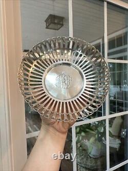 Panier en argent sterling Vintage Whiting Co. Design 5 #3112 Initiales gravées