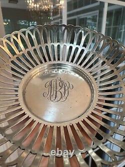 Panier en argent sterling Vintage Whiting Co. Design 5 #3112 Initiales gravées