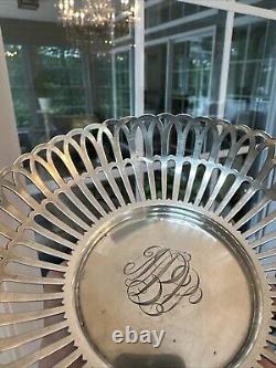 Panier en argent sterling Vintage Whiting Co. Design 5 #3112 Initiales gravées