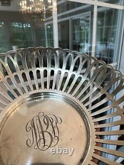 Panier en argent sterling Vintage Whiting Co. Design 5 #3112 Initiales gravées