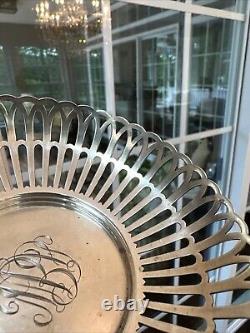 Panier en argent sterling Vintage Whiting Co. Design 5 #3112 Initiales gravées