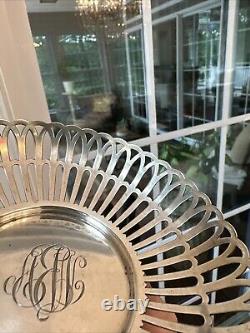 Panier en argent sterling Vintage Whiting Co. Design 5 #3112 Initiales gravées