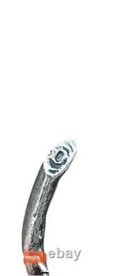 Passoire à thé en argent sterling de Taxco vintage, fleur, pétale et feuille travaillés à la main