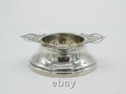 Passoire à thé vintage en argent sterling avec poignée florale et bol 1966 Birmingham