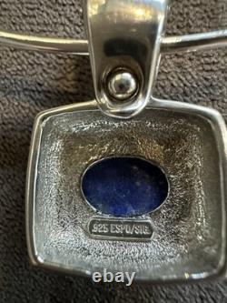 Pendentif Vintage Joseph Esposito / Fermoir Lapis Lazuli 925 Signé Parfait 15g