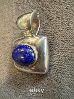 Pendentif Vintage Joseph Esposito / Fermoir Lapis Lazuli 925 Signé Parfait 15g