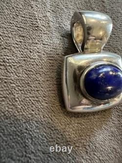 Pendentif Vintage Joseph Esposito / Fermoir Lapis Lazuli 925 Signé Parfait 15g