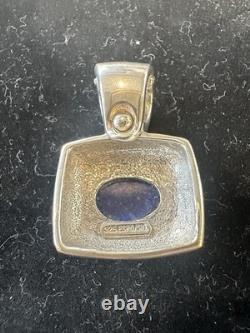 Pendentif Vintage Joseph Esposito / Fermoir Lapis Lazuli 925 Signé Parfait 15g