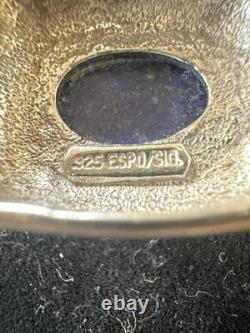 Pendentif Vintage Joseph Esposito / Fermoir Lapis Lazuli 925 Signé Parfait 15g
