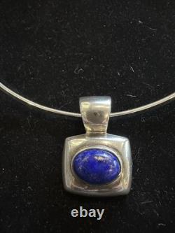 Pendentif Vintage Joseph Esposito / Fermoir Lapis Lazuli 925 Signé Parfait 15g
