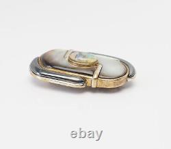 Pendentif broche abstrait en argent sterling moderniste vintage avec pierres précieuses KyLo Kai Yin Lo