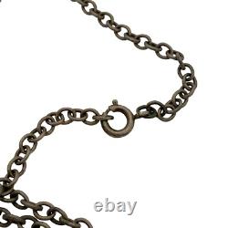 Pendentif collier en agate en argent sterling 800 filigrane vintage ancien 22g