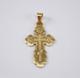 Pendentif Croix Vintage Unisexe Plaqué Or Jaune 14 Carats Chaîne De 18 Pouces En Argent Sterling 925