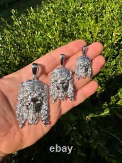 Pendentif en argent sterling 925 solide et lourd avec pièce de Jésus, collier 1-2.5