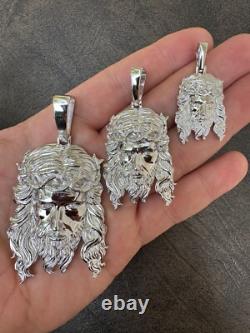 Pendentif en argent sterling 925 solide et lourd avec pièce de Jésus, collier 1-2.5