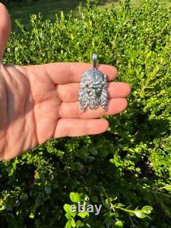 Pendentif en argent sterling 925 solide et lourd avec pièce de Jésus, collier 1-2.5