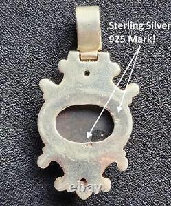 Pendentif en argent sterling avec améthyste vintage et coquillage abalone nacre de mère perle