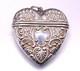 Pendentif En Forme De Cœur En Argent Sterling Anglais Repoussé Vintage