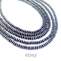 Pendentif en perles de Navajo de 6 mm en argent sterling 92,5 oxydé, collier choker sud-ouest