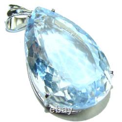 Pendentif en topaze blanche 28,5 ct en argent sterling 925 style vintage fait main