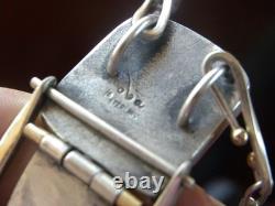 Pendentif et collier en argent sterling vintage avec pierre rose, métaux abstraits 21 +