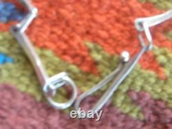 Pendentif et collier en argent sterling vintage avec pierre rose, métaux abstraits 21 +